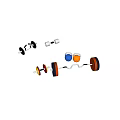 Colorful Dumbbells And Barbell Weight Plates For Home Fitness Workout