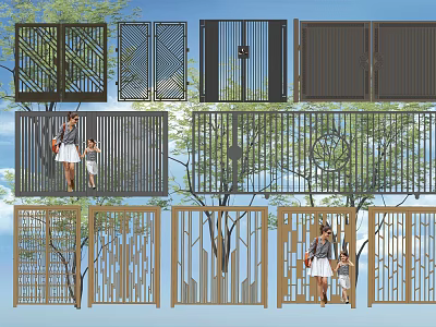 Modern Gate Iron Gate Enclosure Iron Gate Community Gate 3d model