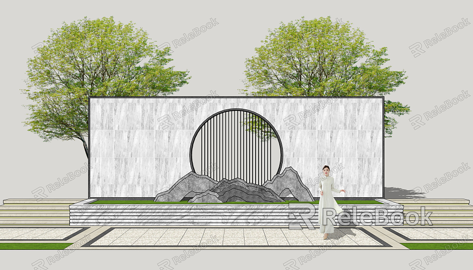 New Chinese style landscape wall model