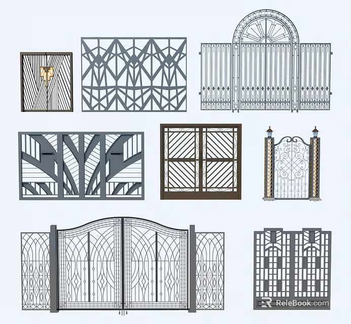 Building Exterior Wall Decorative Iron Grille Artistic Patterns And Design Styles 3d model 