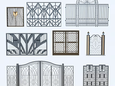 Building Exterior Wall Decorative Iron Grille Artistic Patterns And Design Styles 3d model