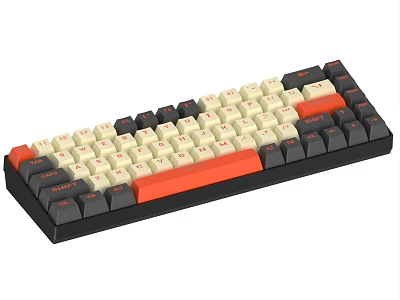 Modern Mechanical Keyboard With Black White Orange Colorful Keycaps For Computer Typing And Gaming 3d model