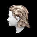 Game and Movie Character 3D Head Model with Brown Curly Hair and Realistic Design