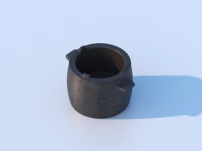 Durable Black Household Cooking Container With Sturdy Handles For Kitchen Use 3d model