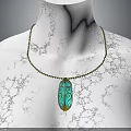 Stylish Green Blue Teardrop Pendant Necklace With Gold Chain And Chic Design