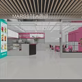 MARSSTEA Milk Tea Shop Interior Design With Red Walls Counter Seating And Drinks