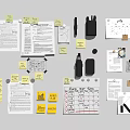 Organized Workspace Featuring Sticky Notes Papers Pens Tape And Planning Materials