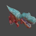 Colorful T Rex Dinosaur Model With Open Mouth And Sharp Teeth