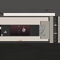Modern Living Room Interior With TV Wall Lighting And Marble Accent Storage Cabinets