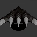 Dark Leather Clawed Glove With Sharp Metal Talons And Textured Surface