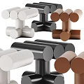 Modern Stools With Cylindrical Design In White Black And Brown Colors
