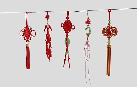 New Chinese Hanging Decoration Chinese Knot 3d model