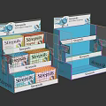 Strepsils Product Display Shelf Unit With Blue Multi Layer Storage Design