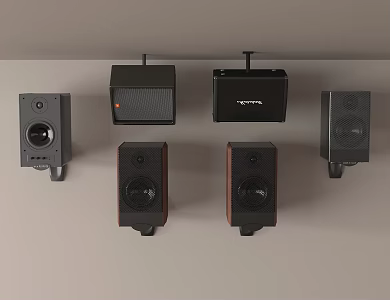 Modern audio wall-mounted audio and video equipment 3d model