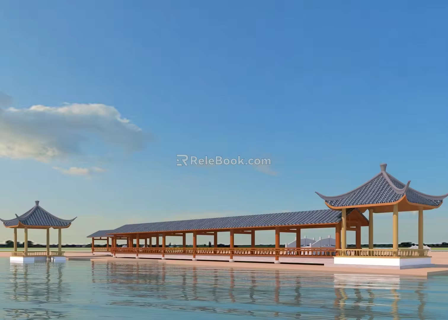 New Chinese Ancient Architecture Corridor 3d model