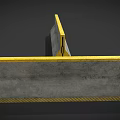 Concrete Road Barriers with Yellow Edges and Gray Surface for Traffic Safety