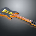 Modern Black Electric Guitar With Wooden Neck Chrome Pickups And Bridge Design