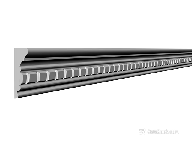 Gypsum Cornice With Intricate Decorative Pattern For Interior Design And Decoration 3d model 