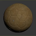 Vintage Brown Worn Football Featuring Hexagonal Pattern On Smooth Black Surface 3d model