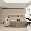 Modern Beauty Salon Treatment Room With Bed Equipment White Cabinets And Green Plant