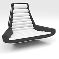 Modern Black and White Lounge Chair With Layered White Padding and Curved Design