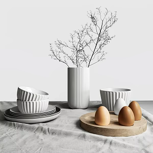 Modern Tableware Kitchen Supplies Fruit Vegetable Bowl Set 3d model