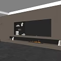 Modern TV Stand with Built-in TV Fireplace Open Shelves and Living Room Decor