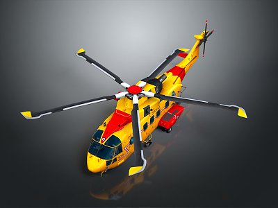 Modern helicopter cormorant helicopter civilian helicopter 3d model