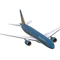 Vietnam Airlines Blue Passenger Jet Aircraft With Twin Engines And Wings
