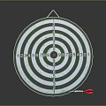 Green And White Circular Dartboard With Red Darts For Sports Equipment