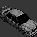 Silver Retro Modified Car With Sporty Front Design Large Alloy Wheels And Classic Sedan Style