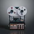 Vintage Tape Recorder With Dual Reels Control Panel Knobs And Retro Design