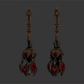 Vintage Ruby Gemstone Earrings With Ornate Metal Craft And Red Stones