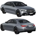 Gray Mercedes AMG Luxury Sedan With Sleek Body Design And Black Alloy Wheels