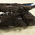 Vintage Rusty Battle Tank on Sandy Terrain Featuring Blue Glowing Light
