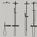 Modern Stainless Steel Shower Systems With Rainfall Heads Handheld Showers And Shelves