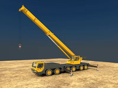 Modern engineering truck crane 3d model