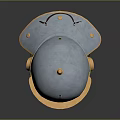 Ancient Metal Warrior Helmet With Gold Accents And Protective Face Guard Design