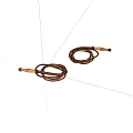 Brown Braided Jump Ropes With Wooden Handles On White Background