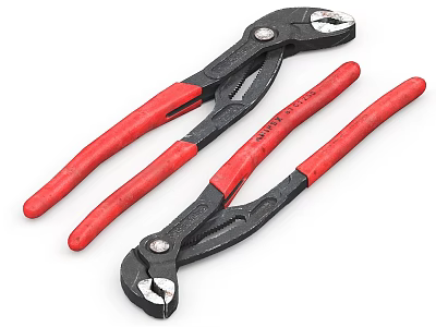 High Quality Hardware Tools Red Handle Black Body Locking Pliers for Home Use 3d model