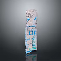 Wooden Stone Slab With Blue Textured Patterns And Handcrafted Rustic Design For Decor