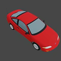Red Two Door Compact Car With Sleek Design Silver Wheels And White Headlights