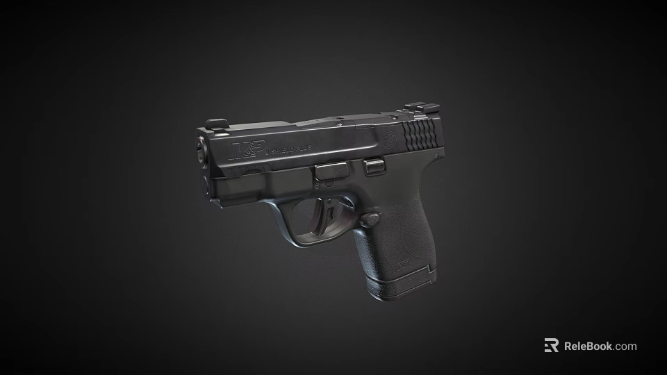 Black Modern Handgun Design With Ergonomic Grip Sleek Frame And Trigger 3d model 