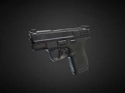 Black Modern Handgun Design With Ergonomic Grip Sleek Frame And Trigger 3d model