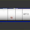 White Storage Tank In Blue Metal Frame With Dangerous Goods Label And Prohibition Sign