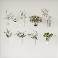Minimalist Decorative Vases In Different Shapes With Green Foliage Plants
