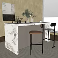 Modern Bar Chair Combination Bar Stool 3d model
