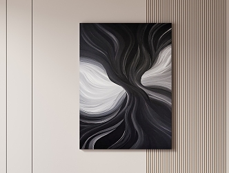 Simple Black and White Hanging Painting 3d model