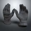 Gray Outdoor Sports Gloves With Textured Palm And Adjustable Wrist Strap Design