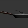Modern Frying Pan With Transparent Lid And Wooden Handle For Daily Cooking